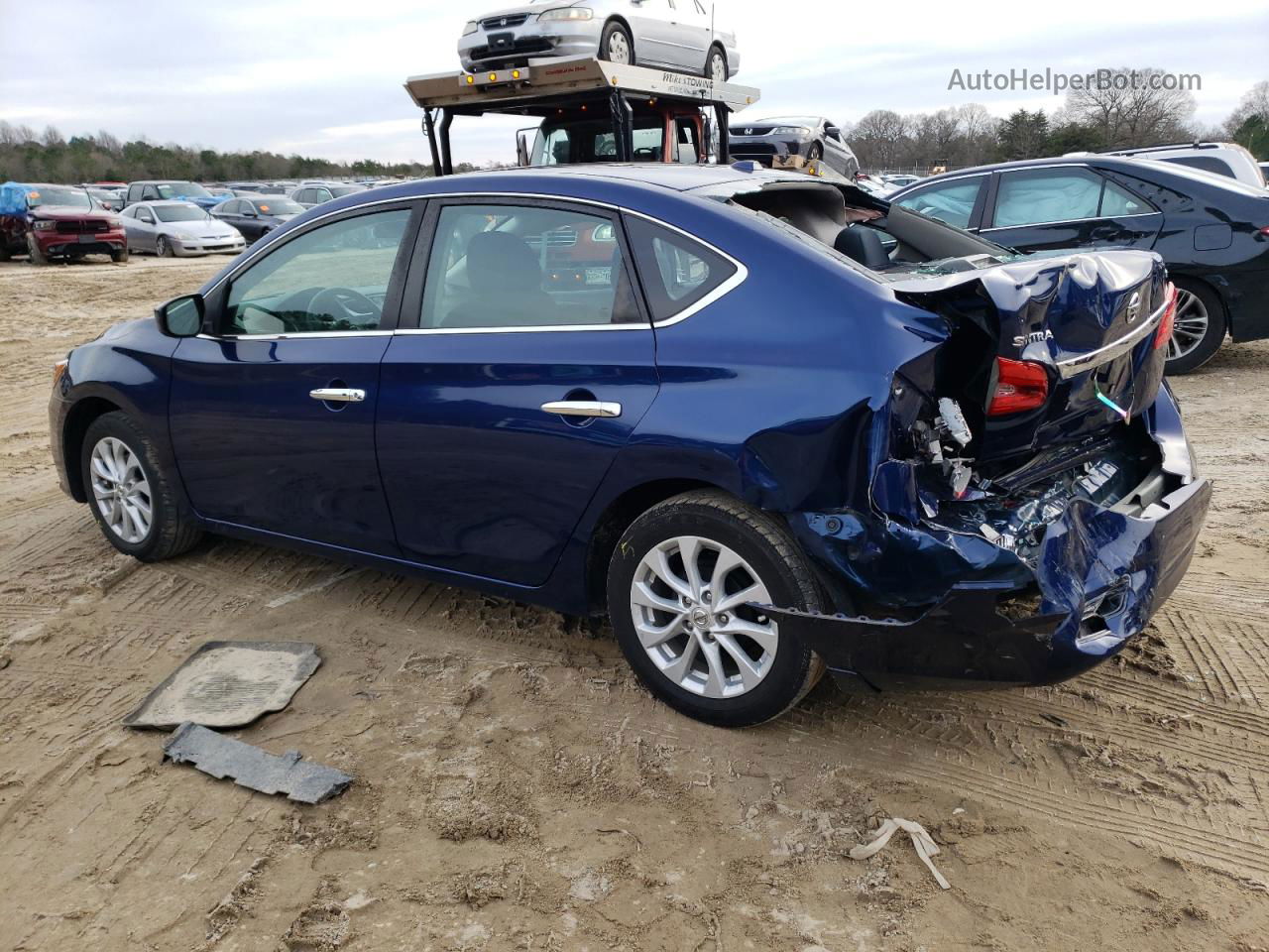 2019 Nissan Sentra S Blue vin: 3N1AB7AP7KY440697