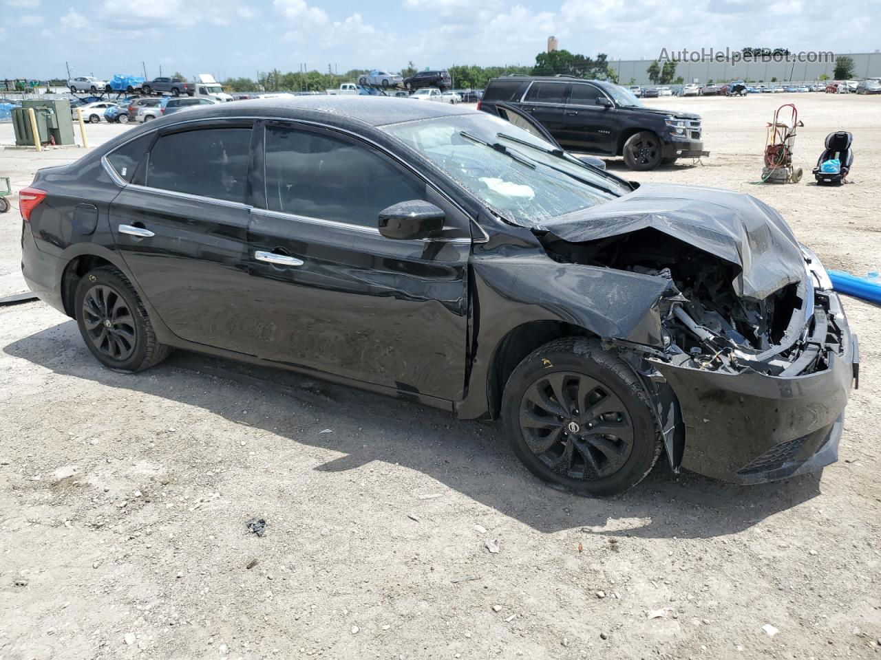 2019 Nissan Sentra S Черный vin: 3N1AB7AP7KY452316