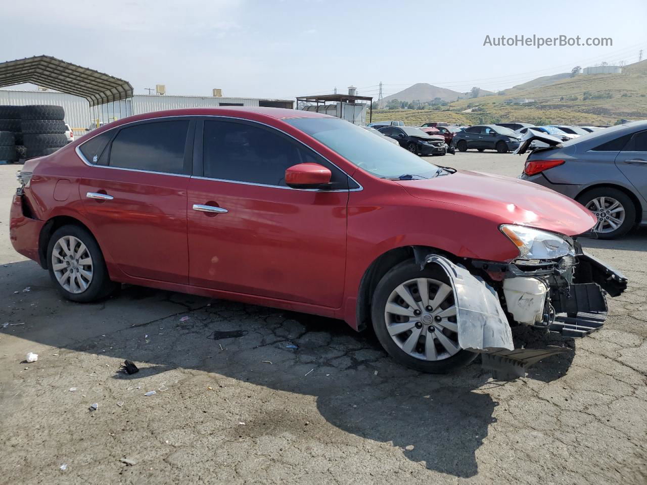 2014 Nissan Sentra S Red vin: 3N1AB7AP8EY228475