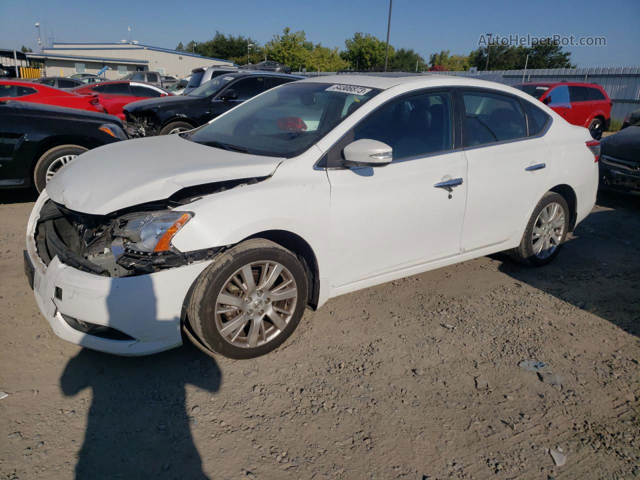 2014 Nissan Sentra S White vin: 3N1AB7AP8EY292905