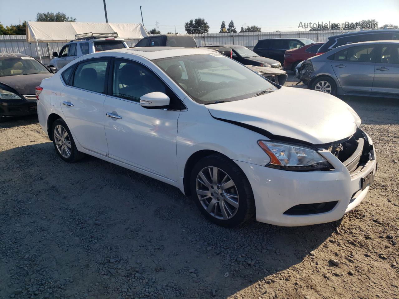 2014 Nissan Sentra S White vin: 3N1AB7AP8EY292905