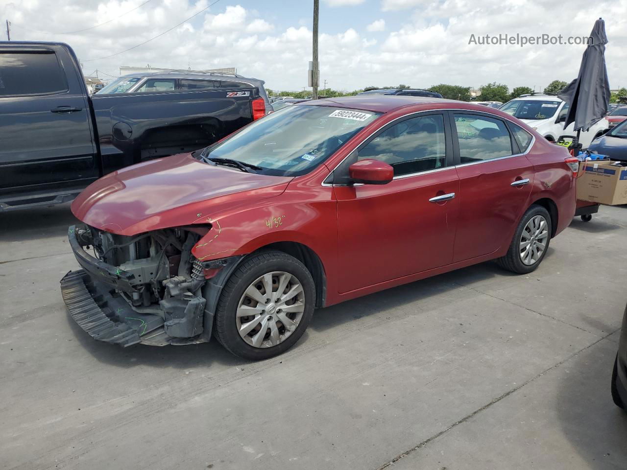 2014 Nissan Sentra S Burgundy vin: 3N1AB7AP8EY337373