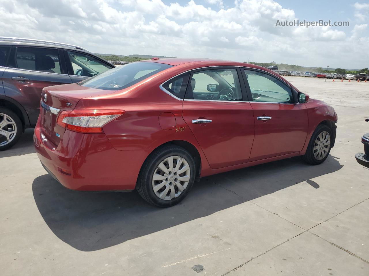 2014 Nissan Sentra S Burgundy vin: 3N1AB7AP8EY337373