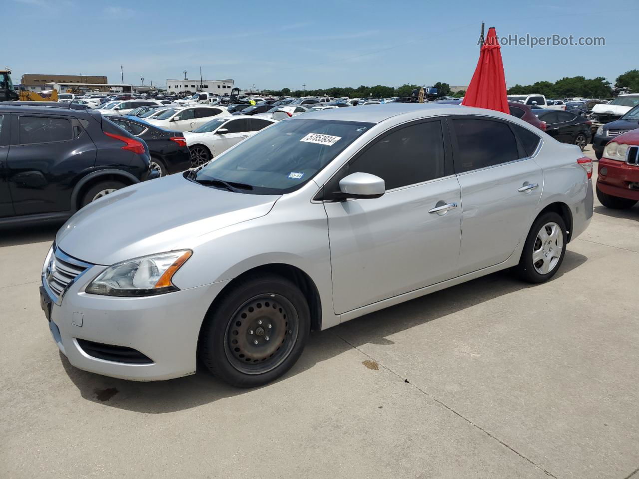 2015 Nissan Sentra S Silver vin: 3N1AB7AP8FL656884