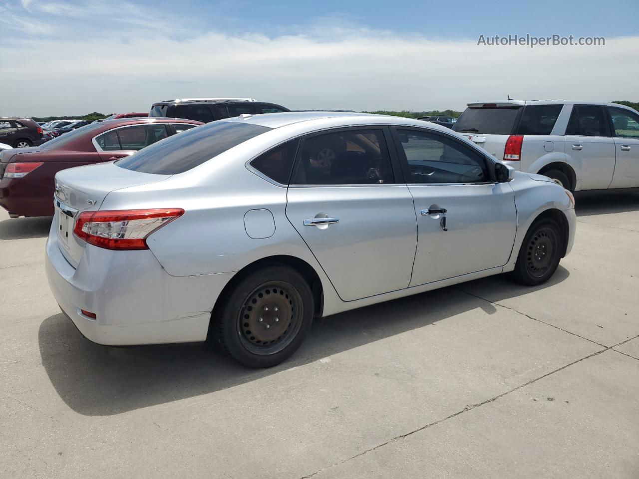 2015 Nissan Sentra S Серебряный vin: 3N1AB7AP8FL656884