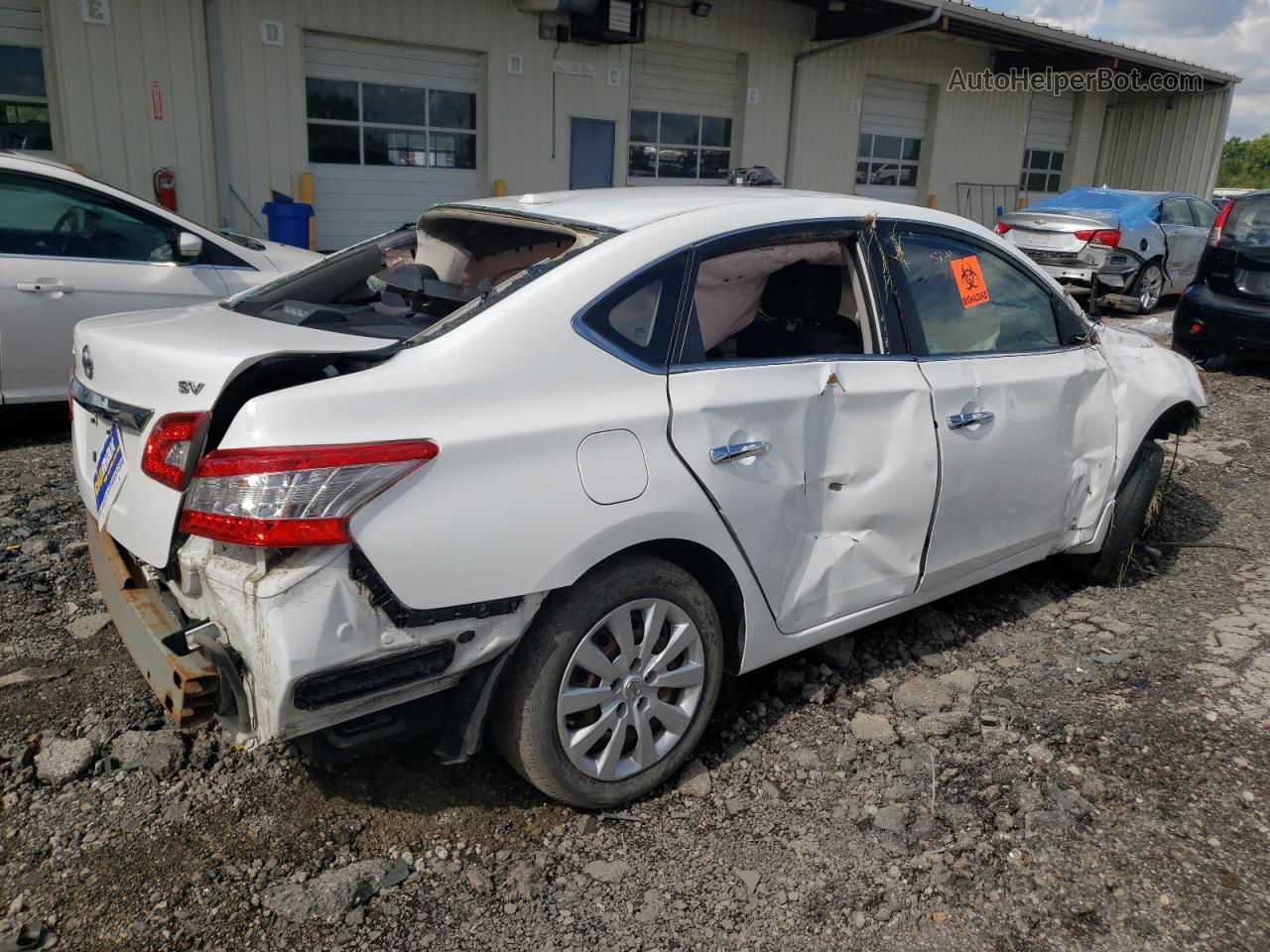 2015 Nissan Sentra S White vin: 3N1AB7AP8FL685303