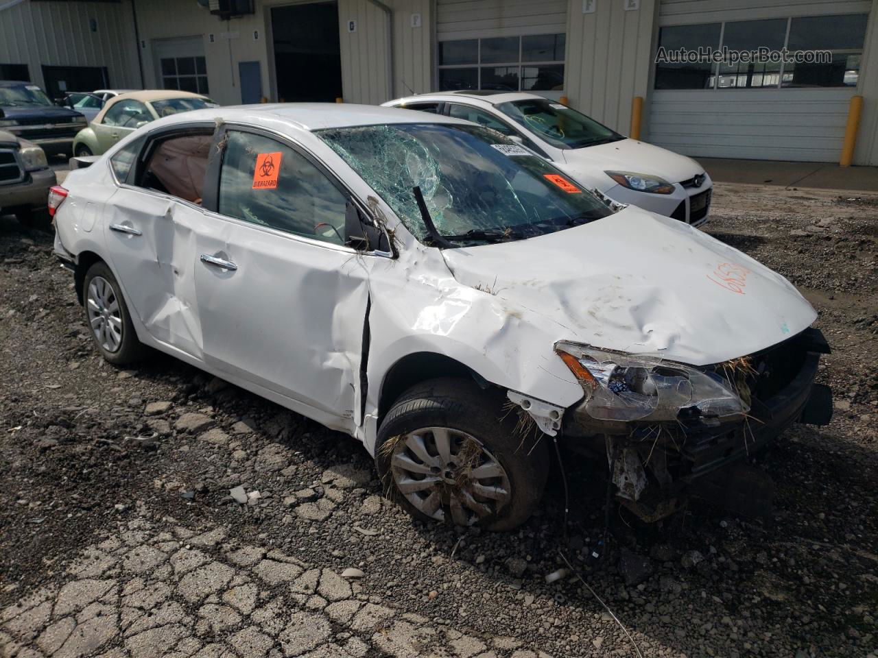 2015 Nissan Sentra S Белый vin: 3N1AB7AP8FL685303