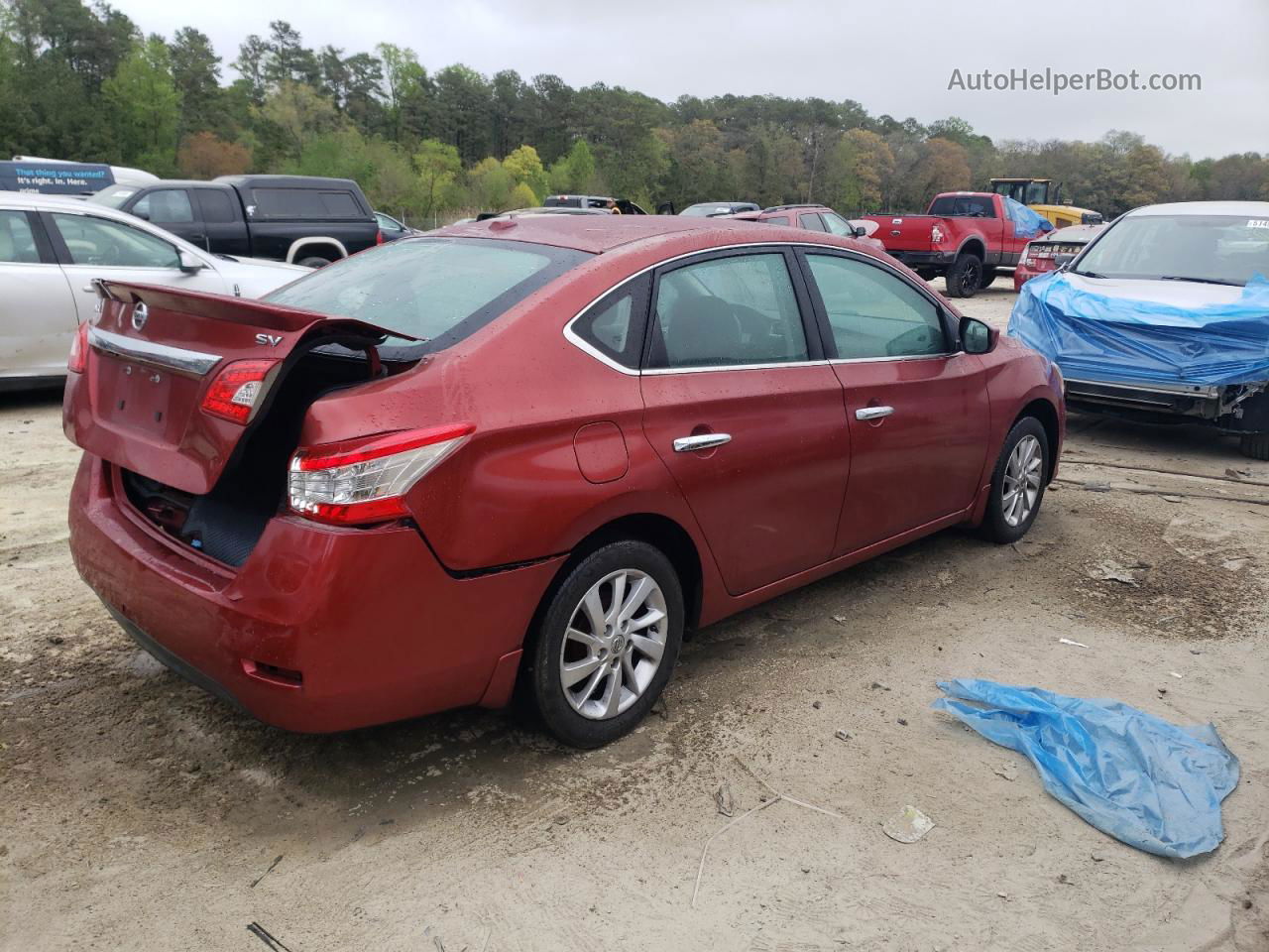 2015 Nissan Sentra S Red vin: 3N1AB7AP8FY337990