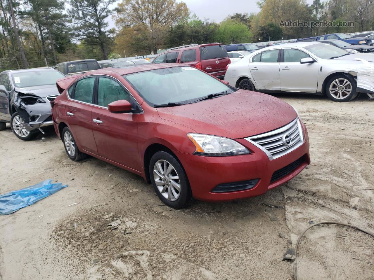 2015 Nissan Sentra S Red vin: 3N1AB7AP8FY337990