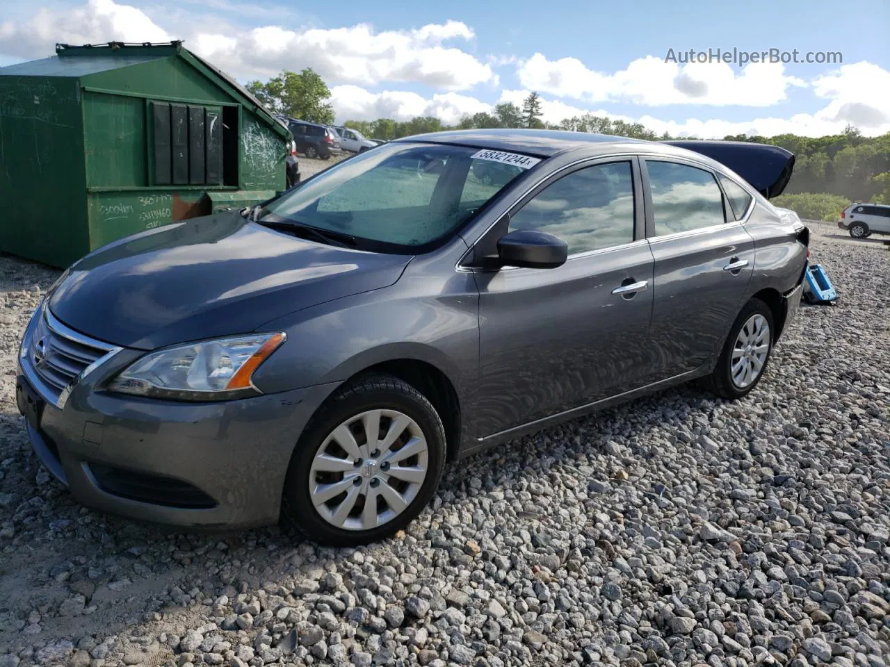 2015 Nissan Sentra S Серый vin: 3N1AB7AP8FY377938