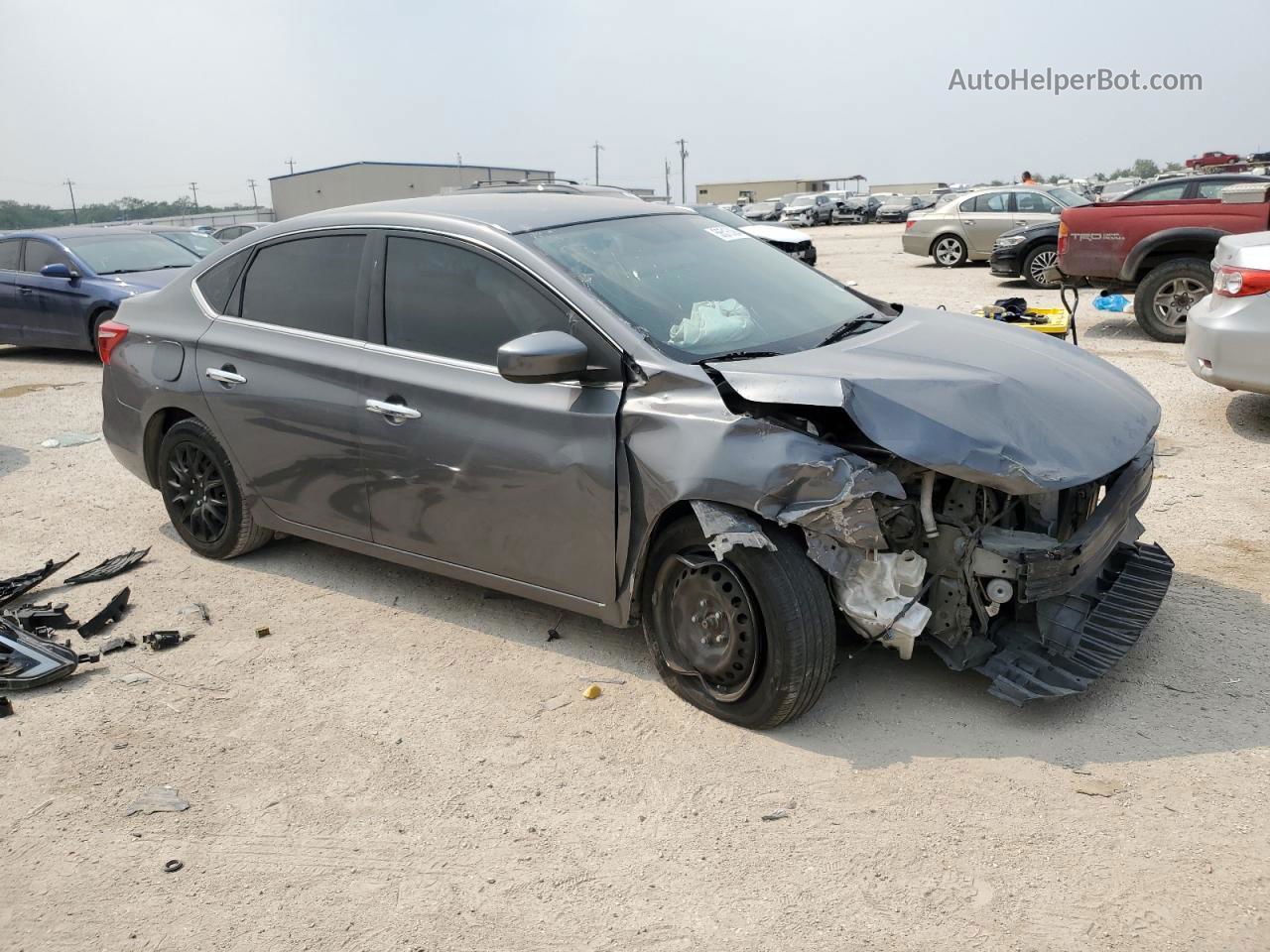 2016 Nissan Sentra S Gray vin: 3N1AB7AP8GL656675