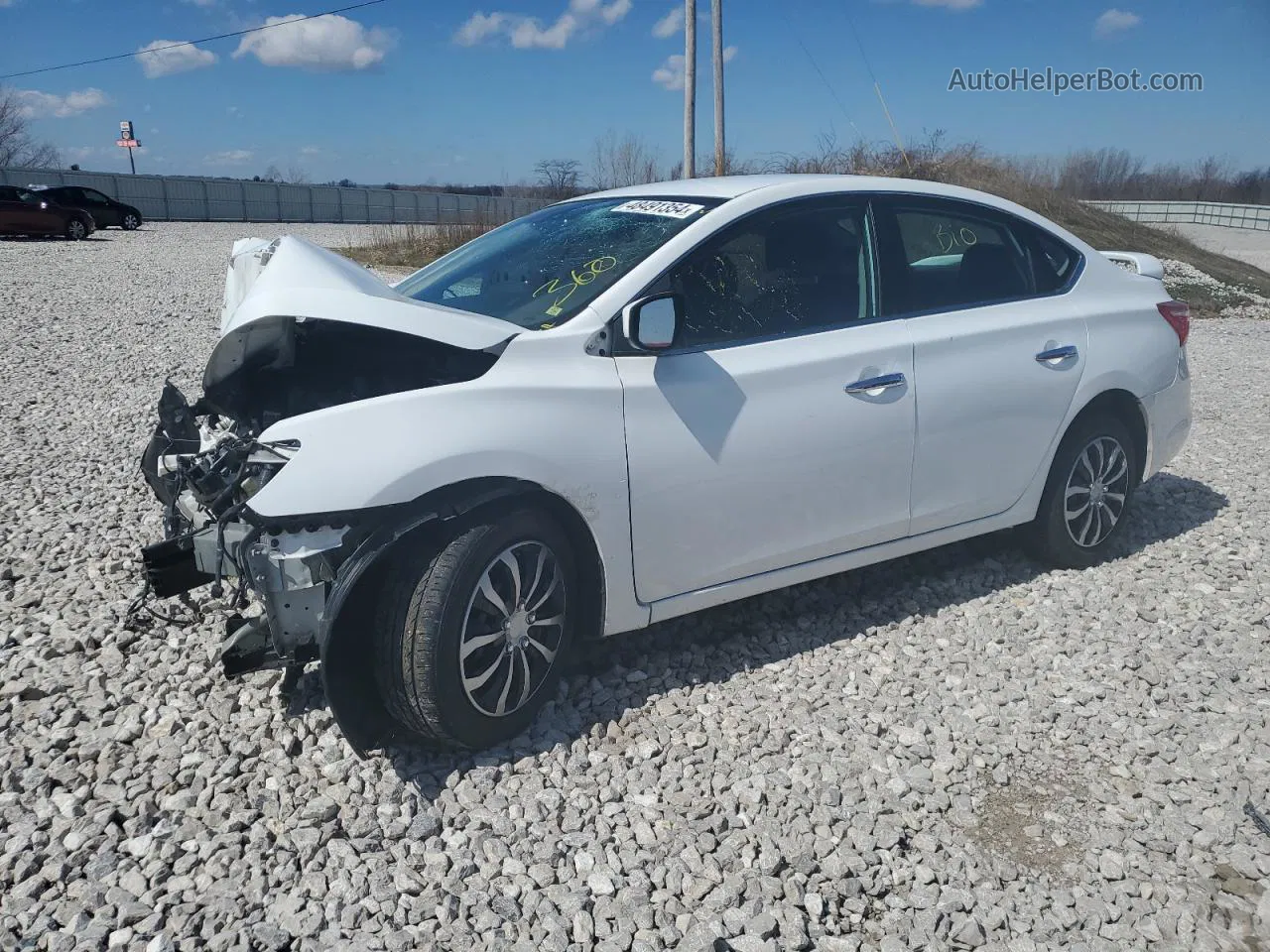 2016 Nissan Sentra S White vin: 3N1AB7AP8GY230746