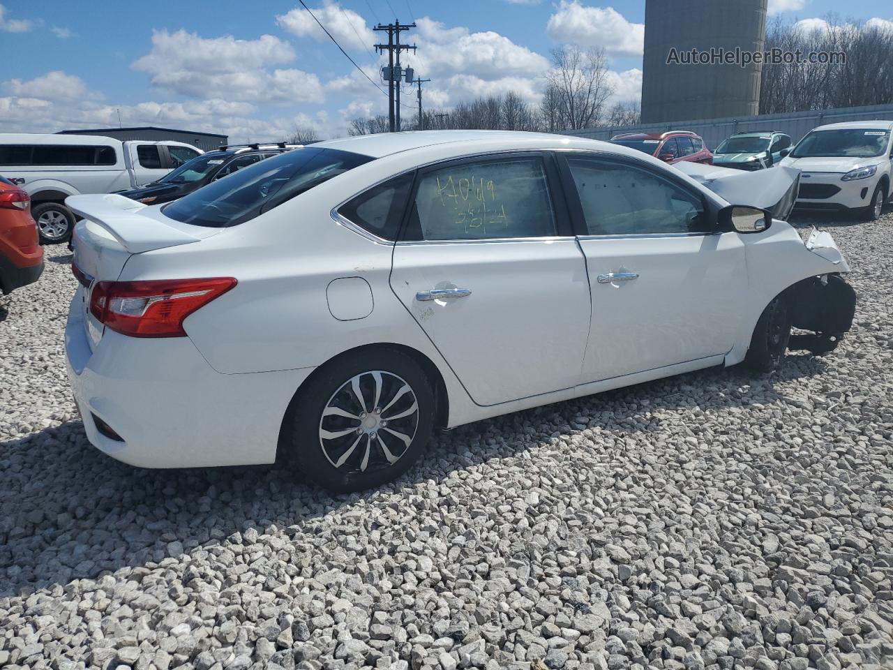 2016 Nissan Sentra S White vin: 3N1AB7AP8GY230746