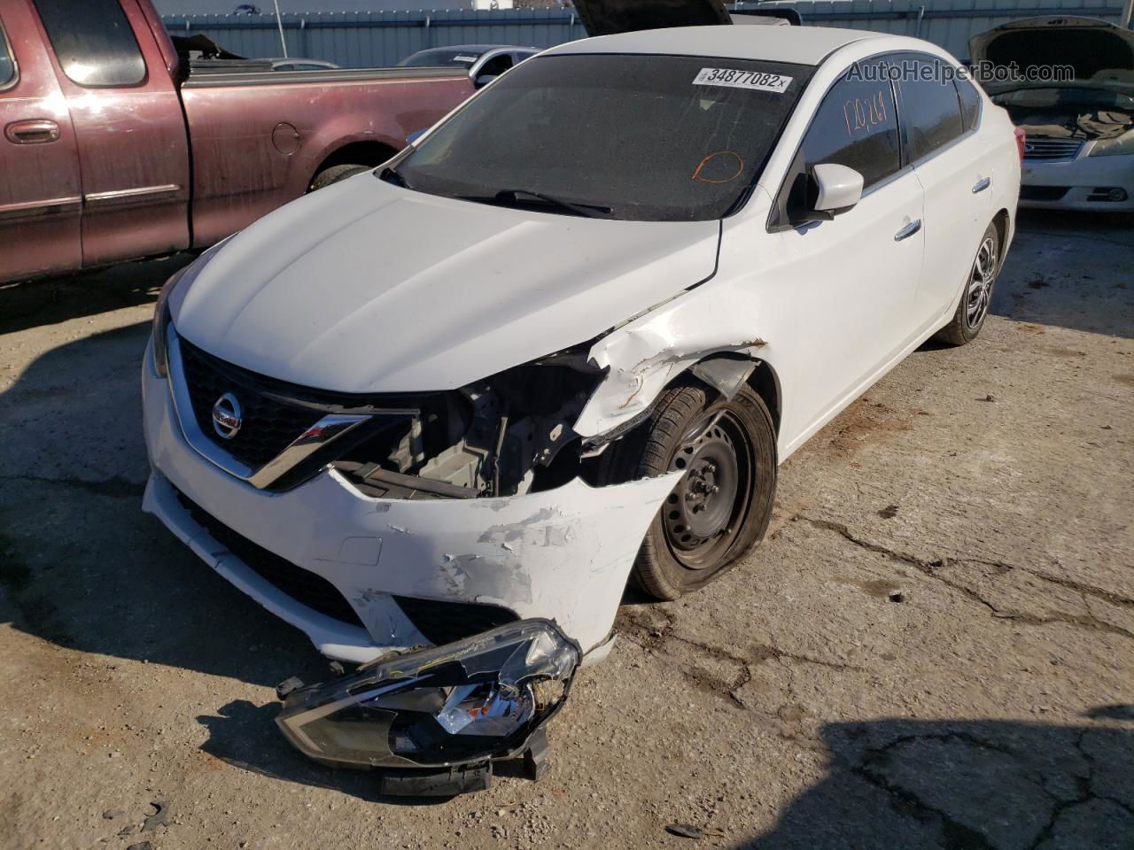 2016 Nissan Sentra S White vin: 3N1AB7AP8GY251628