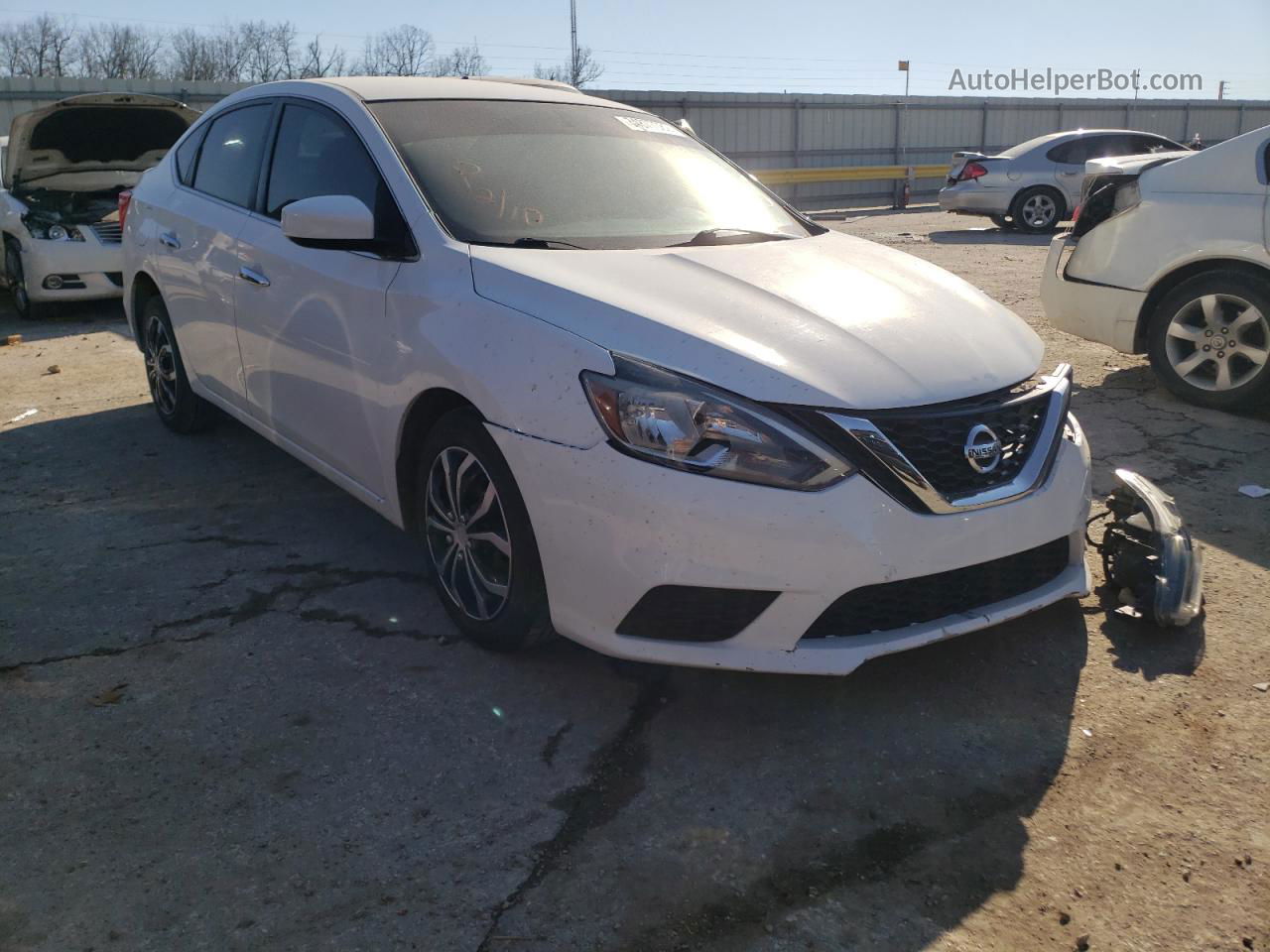 2016 Nissan Sentra S White vin: 3N1AB7AP8GY251628