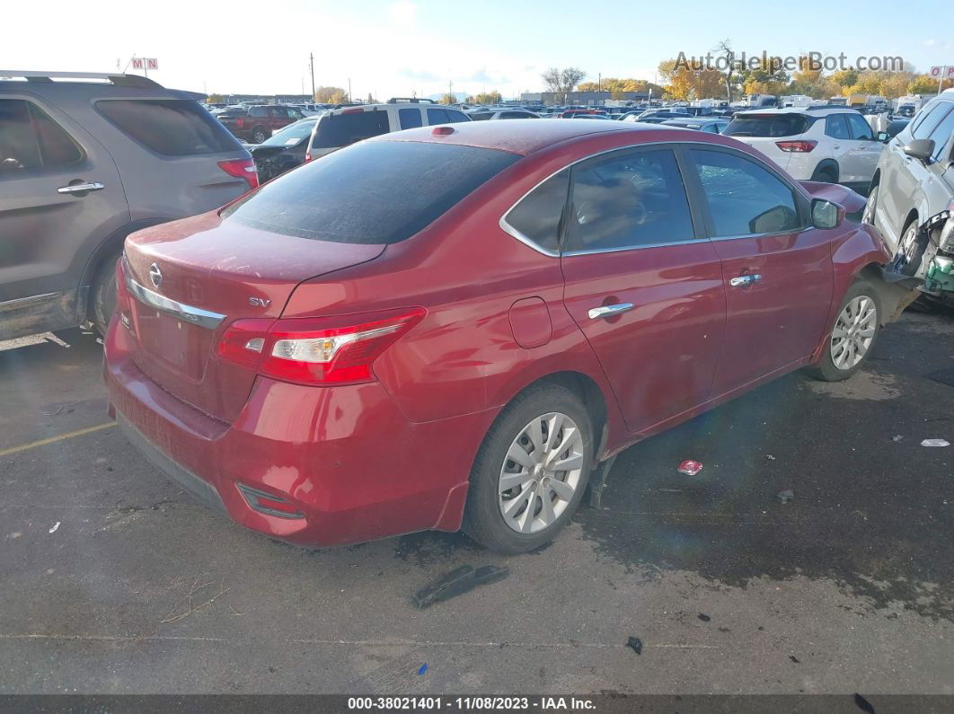 2016 Nissan Sentra Sv Red vin: 3N1AB7AP8GY256392