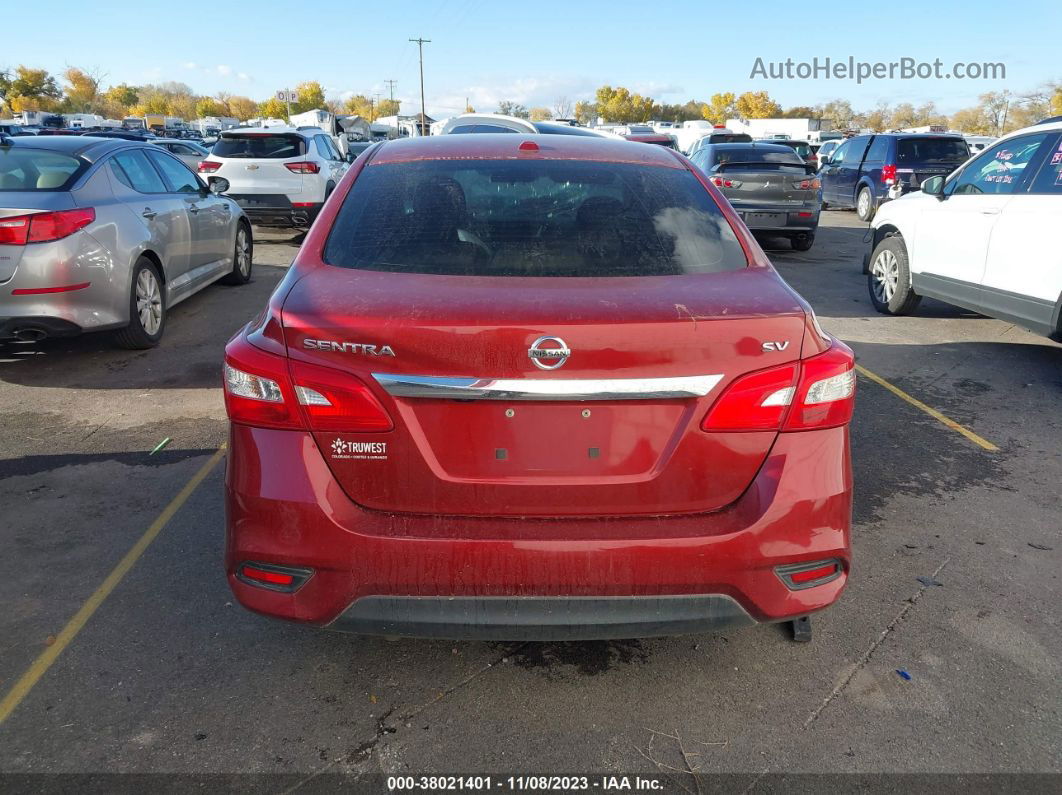 2016 Nissan Sentra Sv Red vin: 3N1AB7AP8GY256392