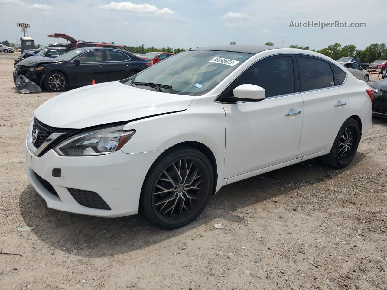 2016 Nissan Sentra S White vin: 3N1AB7AP8GY288629