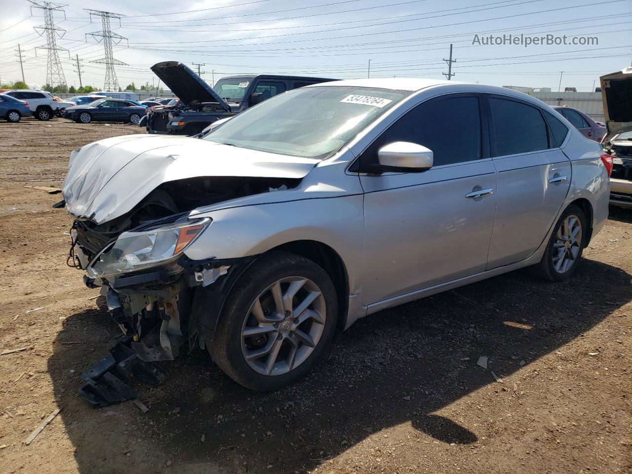 2016 Nissan Sentra S Серебряный vin: 3N1AB7AP8GY305851