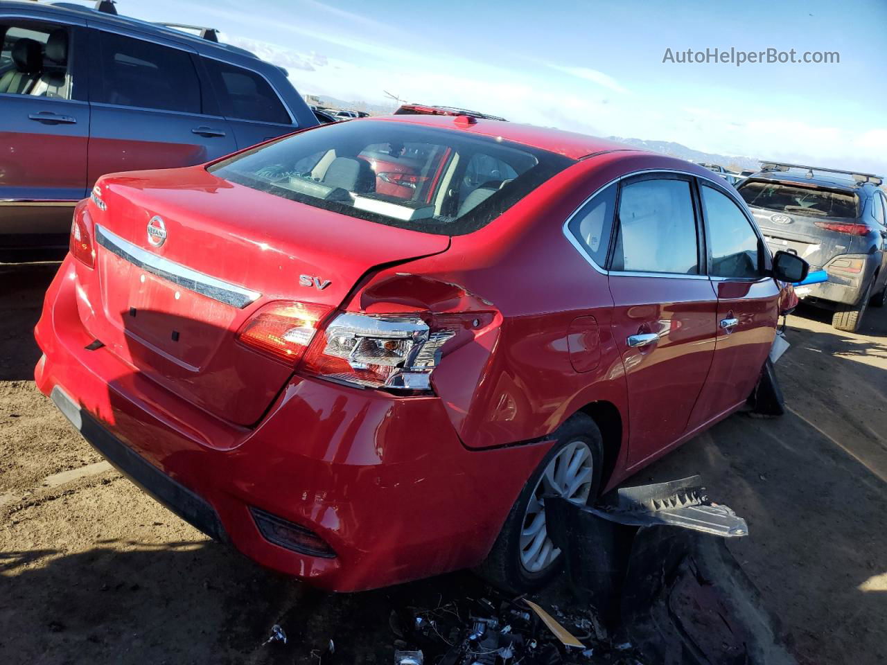 2018 Nissan Sentra S Red vin: 3N1AB7AP8JL648583