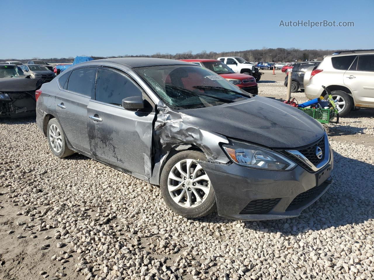 2018 Nissan Sentra S Gray vin: 3N1AB7AP8JL650124