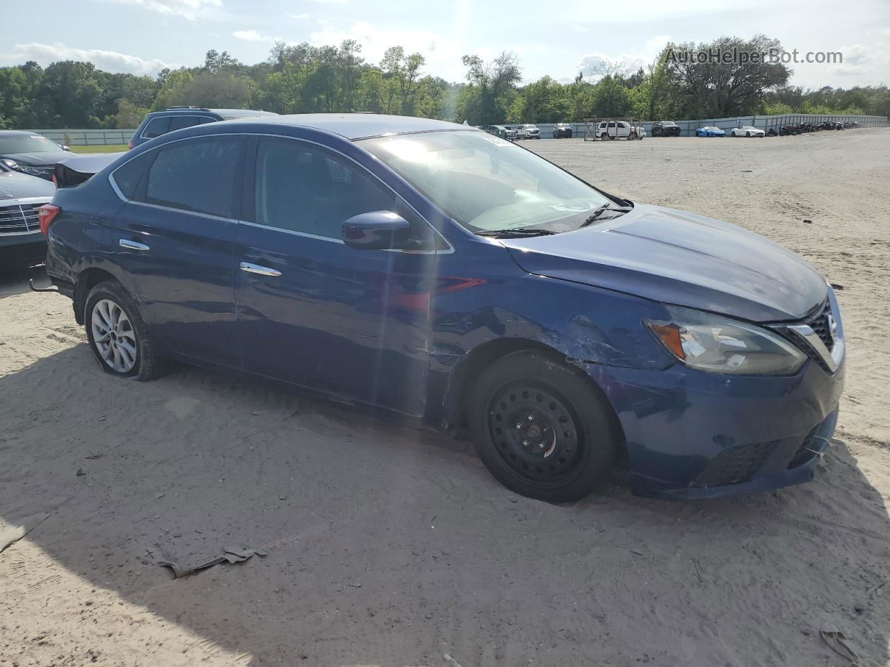 2018 Nissan Sentra S Blue vin: 3N1AB7AP8JL655601