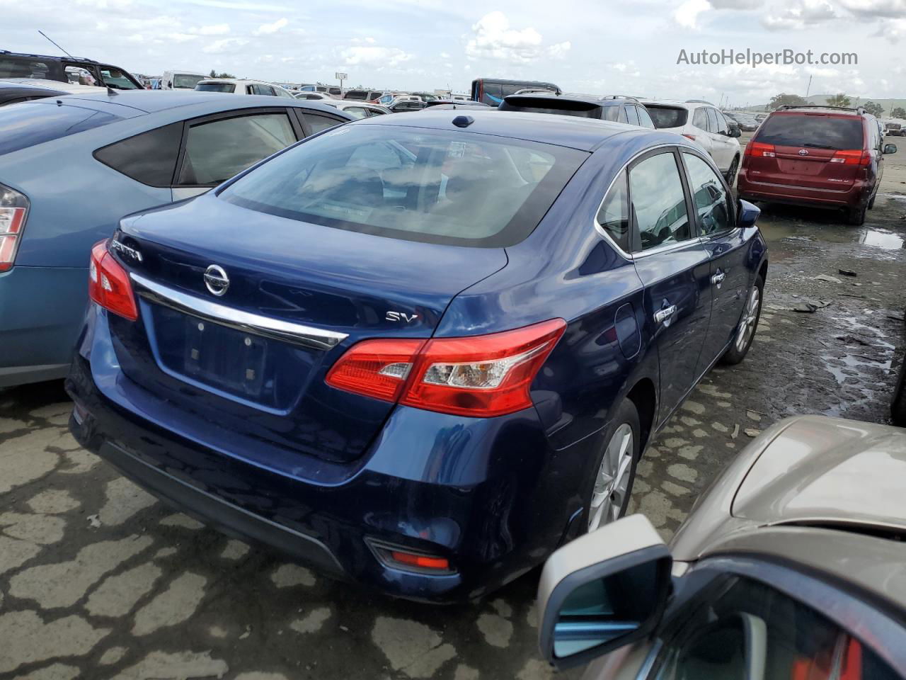 2018 Nissan Sentra S Blue vin: 3N1AB7AP8JY209449