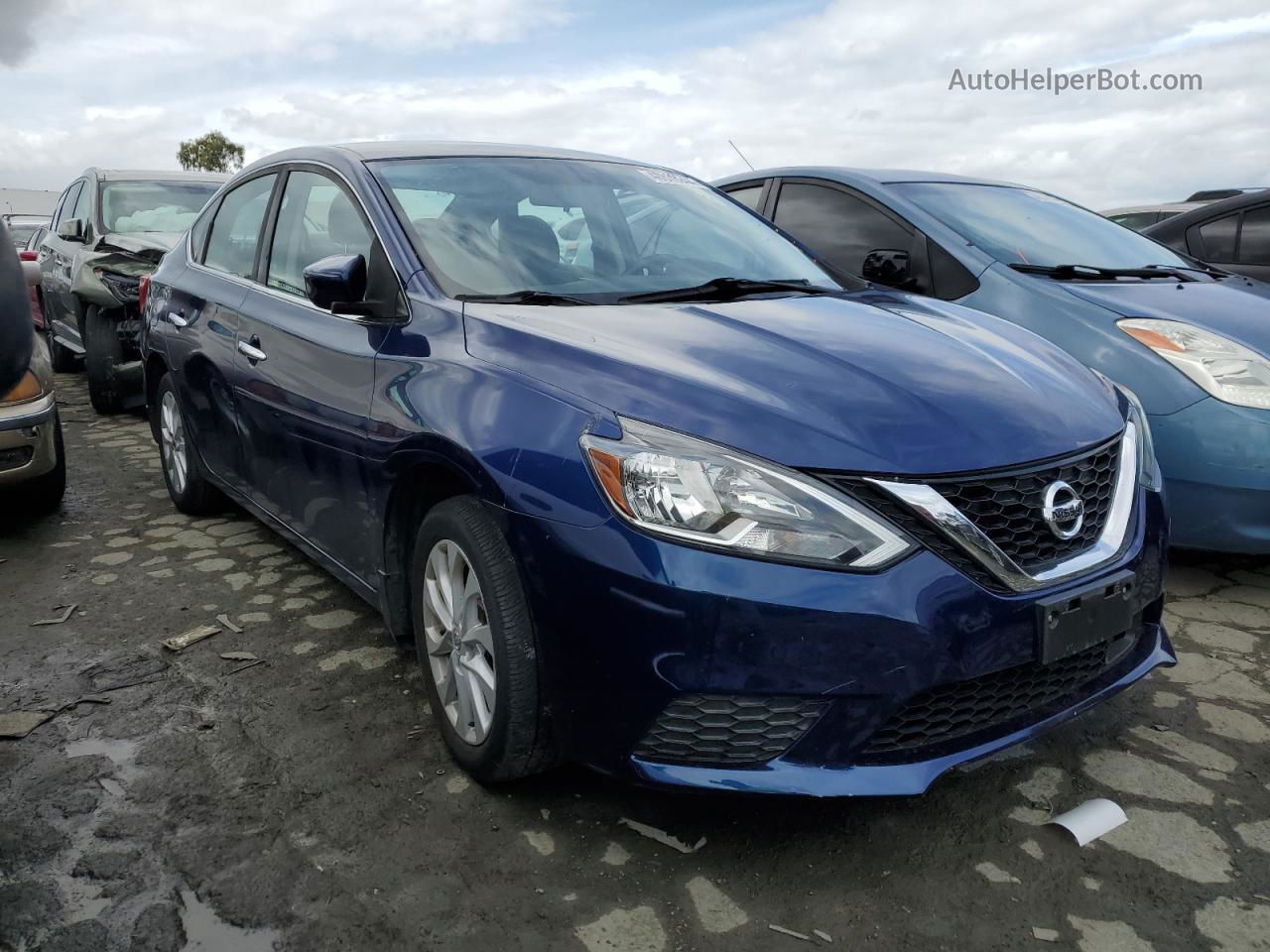 2018 Nissan Sentra S Blue vin: 3N1AB7AP8JY209449