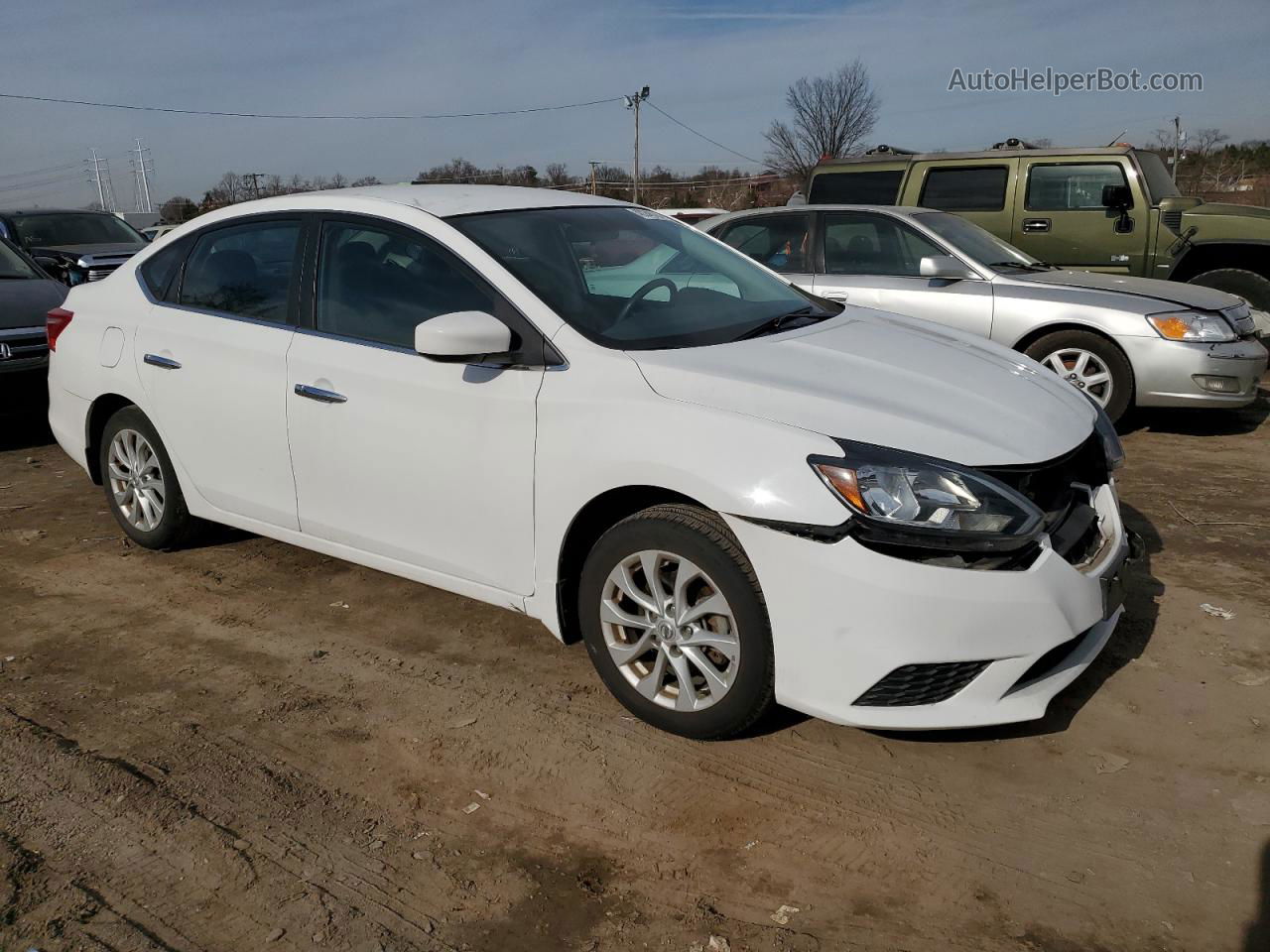 2018 Nissan Sentra S White vin: 3N1AB7AP8JY217342