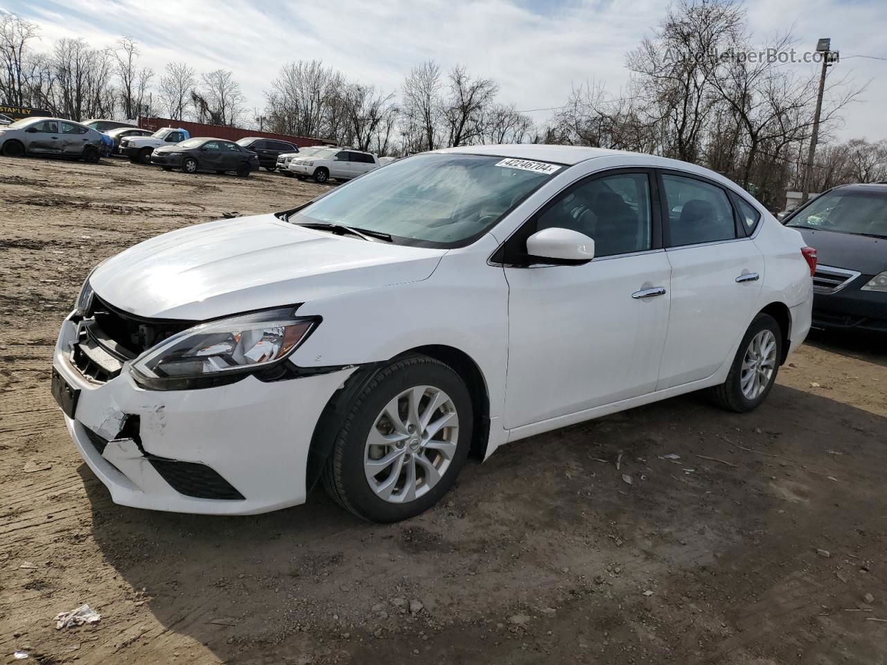 2018 Nissan Sentra S White vin: 3N1AB7AP8JY217342