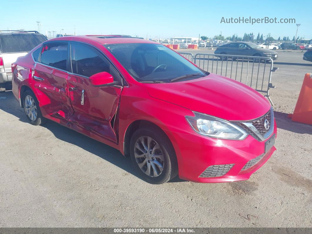 2018 Nissan Sentra Sv Красный vin: 3N1AB7AP8JY223478