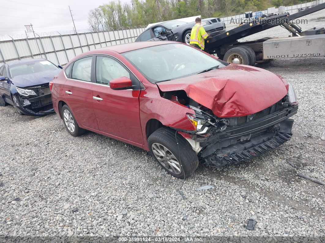 2018 Nissan Sentra Sv Red vin: 3N1AB7AP8JY258425