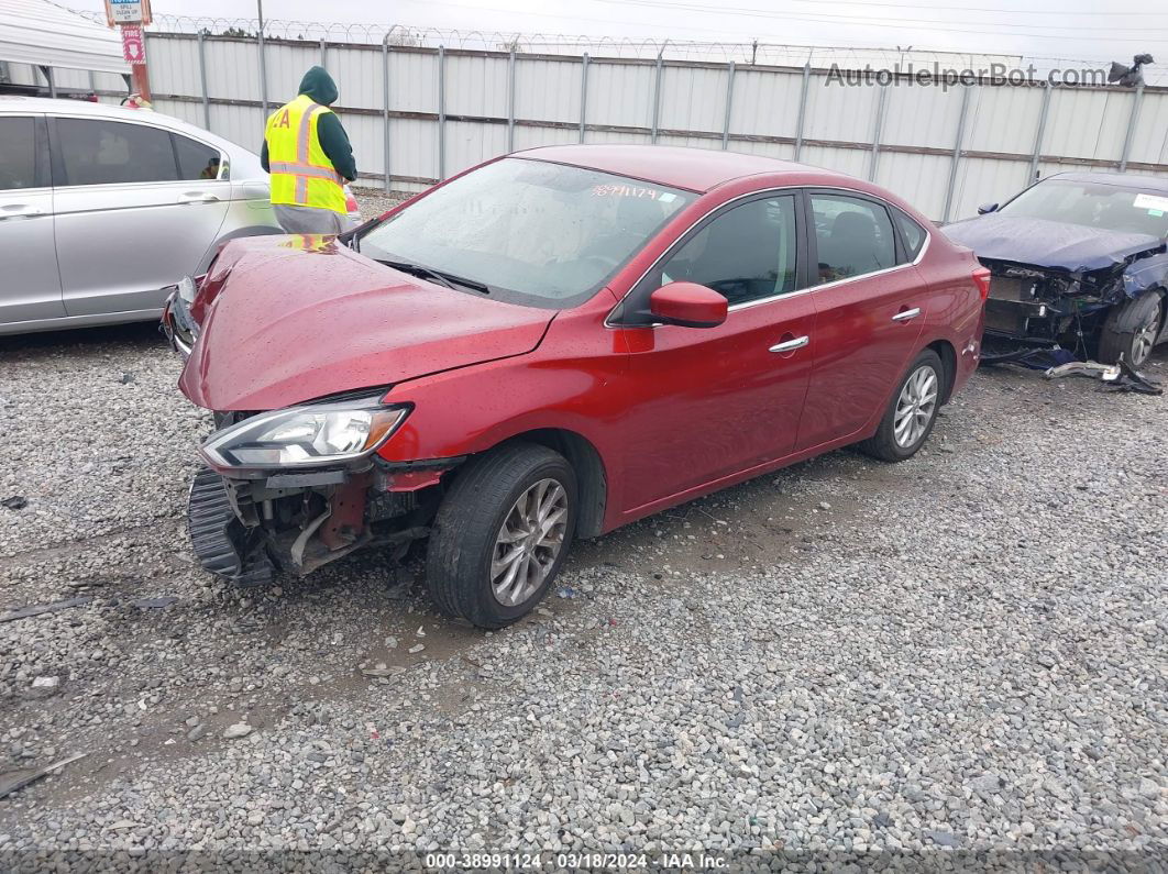 2018 Nissan Sentra Sv Red vin: 3N1AB7AP8JY258425