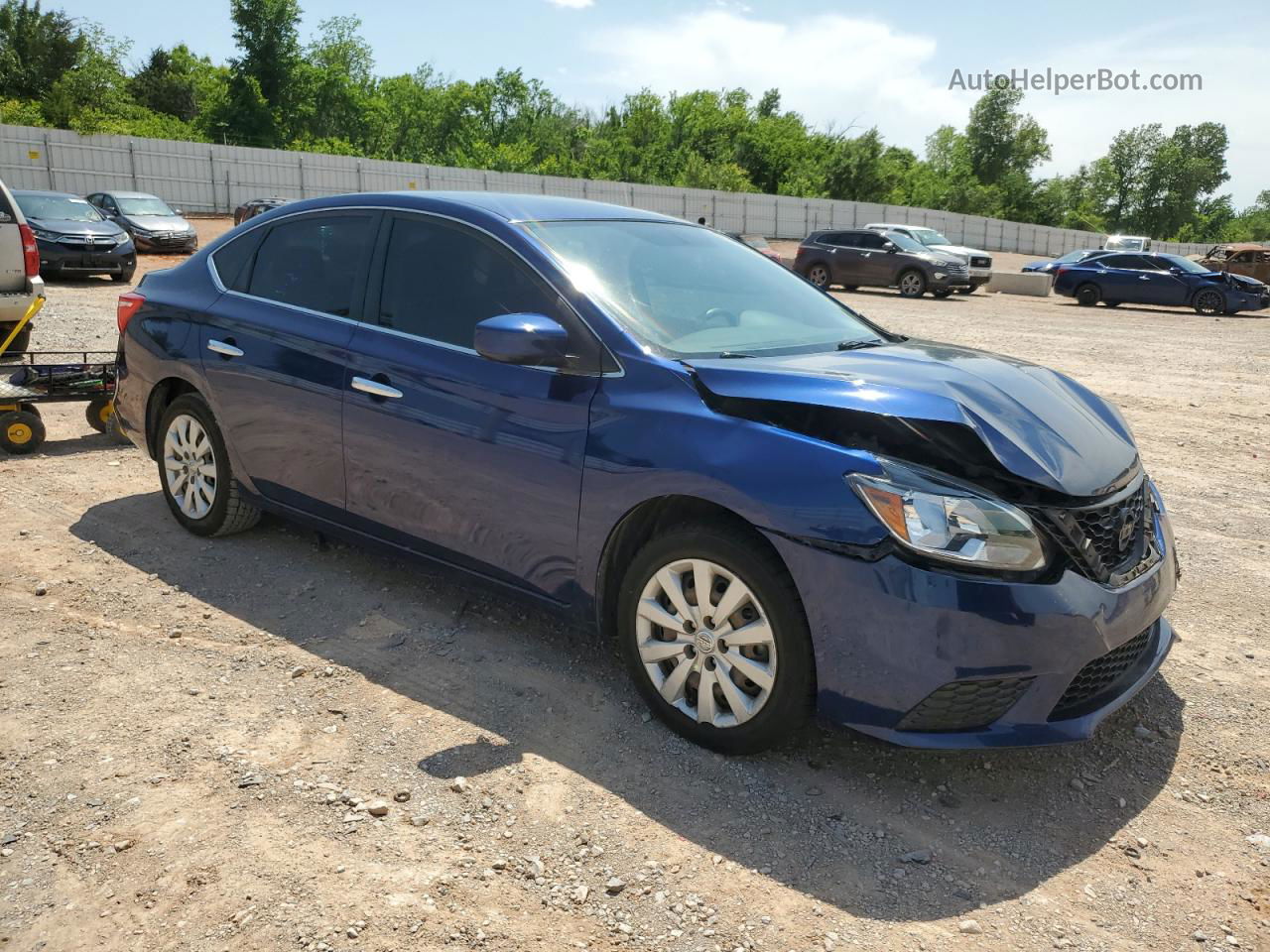 2018 Nissan Sentra S Синий vin: 3N1AB7AP8JY274978