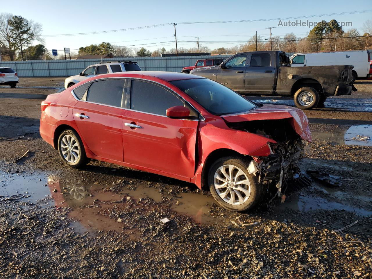 2018 Nissan Sentra S Red vin: 3N1AB7AP8JY286063