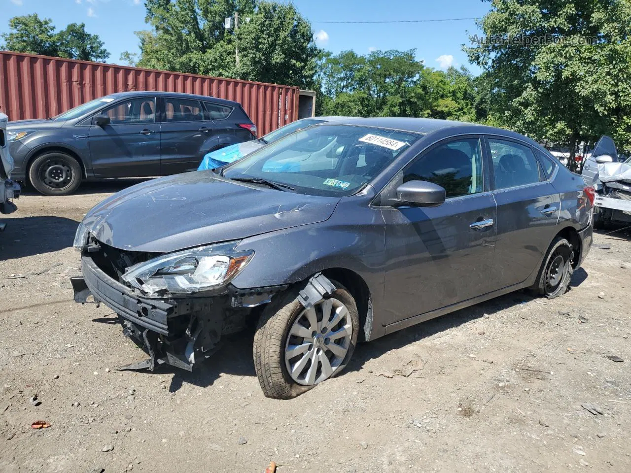 2018 Nissan Sentra S Gray vin: 3N1AB7AP8JY292509