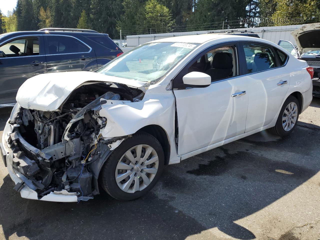 2018 Nissan Sentra S White vin: 3N1AB7AP8JY330272