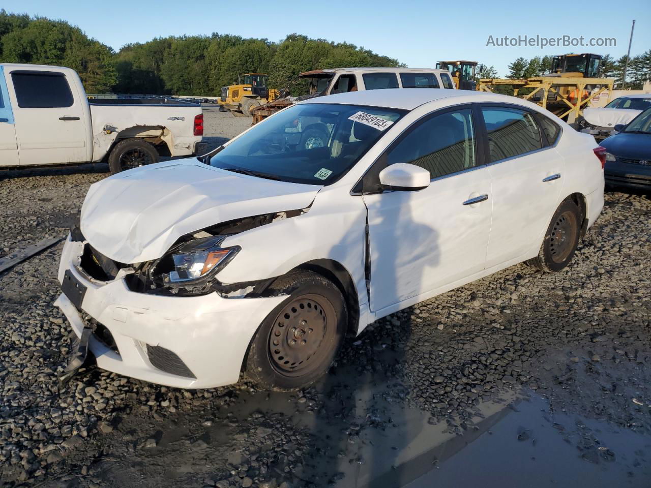 2018 Nissan Sentra S White vin: 3N1AB7AP8JY338873