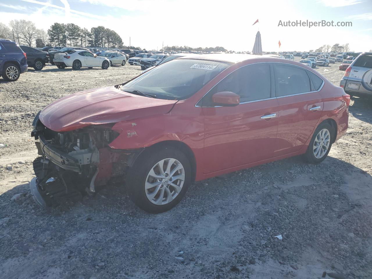 2019 Nissan Sentra S Красный vin: 3N1AB7AP8KL604763