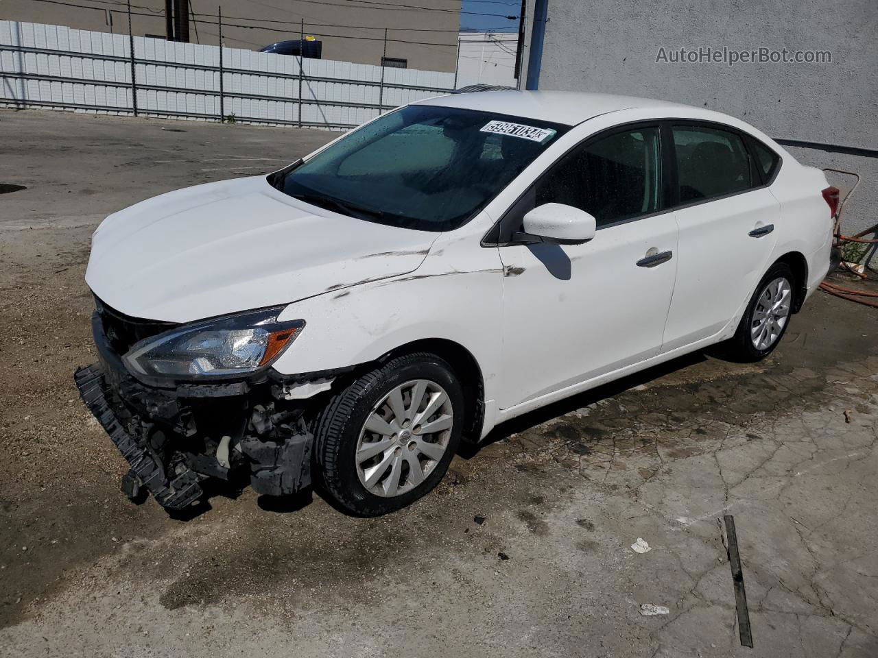 2019 Nissan Sentra S White vin: 3N1AB7AP8KY211395