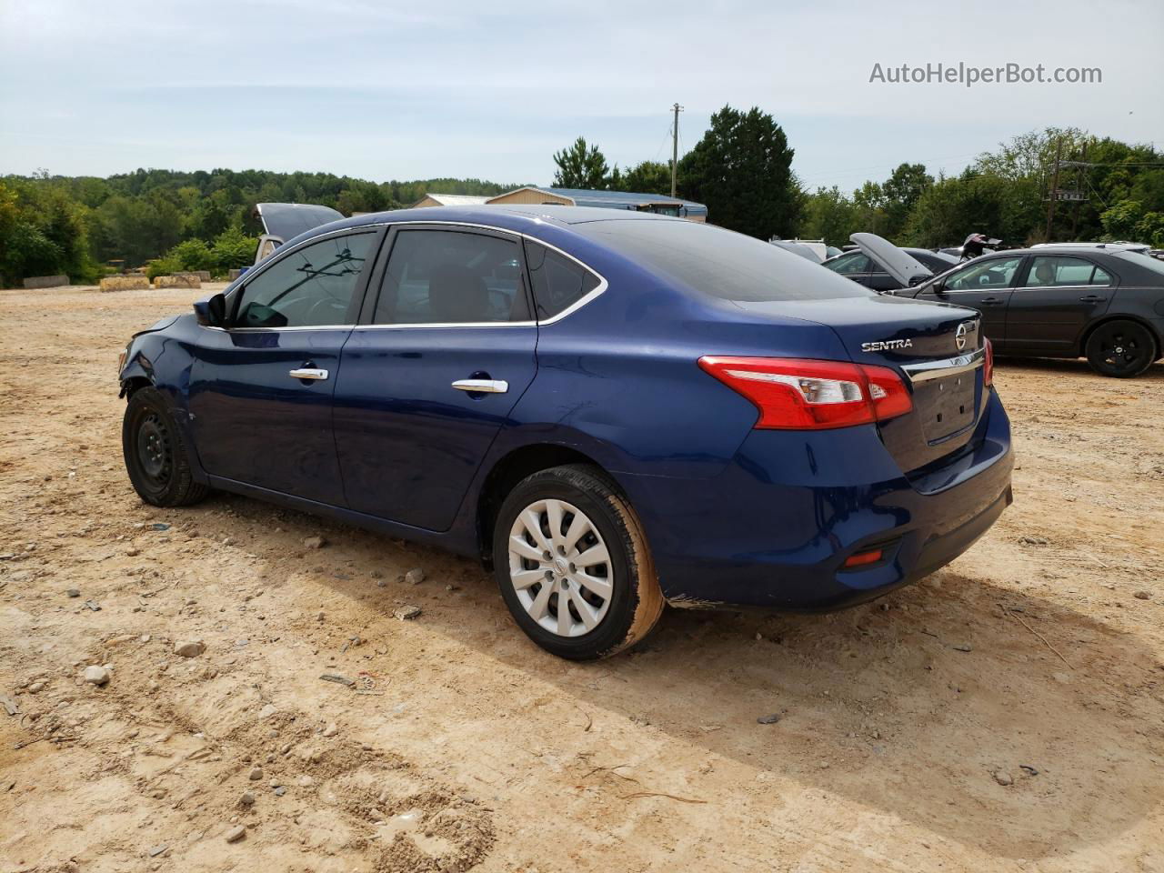 2019 Nissan Sentra S Синий vin: 3N1AB7AP8KY229654