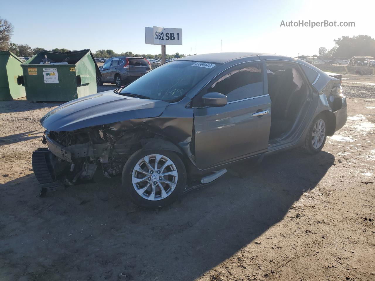 2019 Nissan Sentra S Серый vin: 3N1AB7AP8KY237334