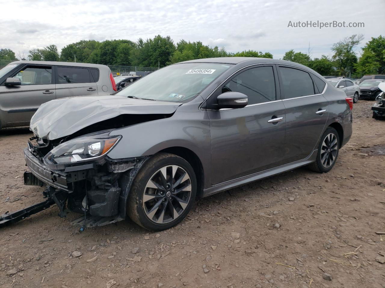 2019 Nissan Sentra S Серый vin: 3N1AB7AP8KY240007