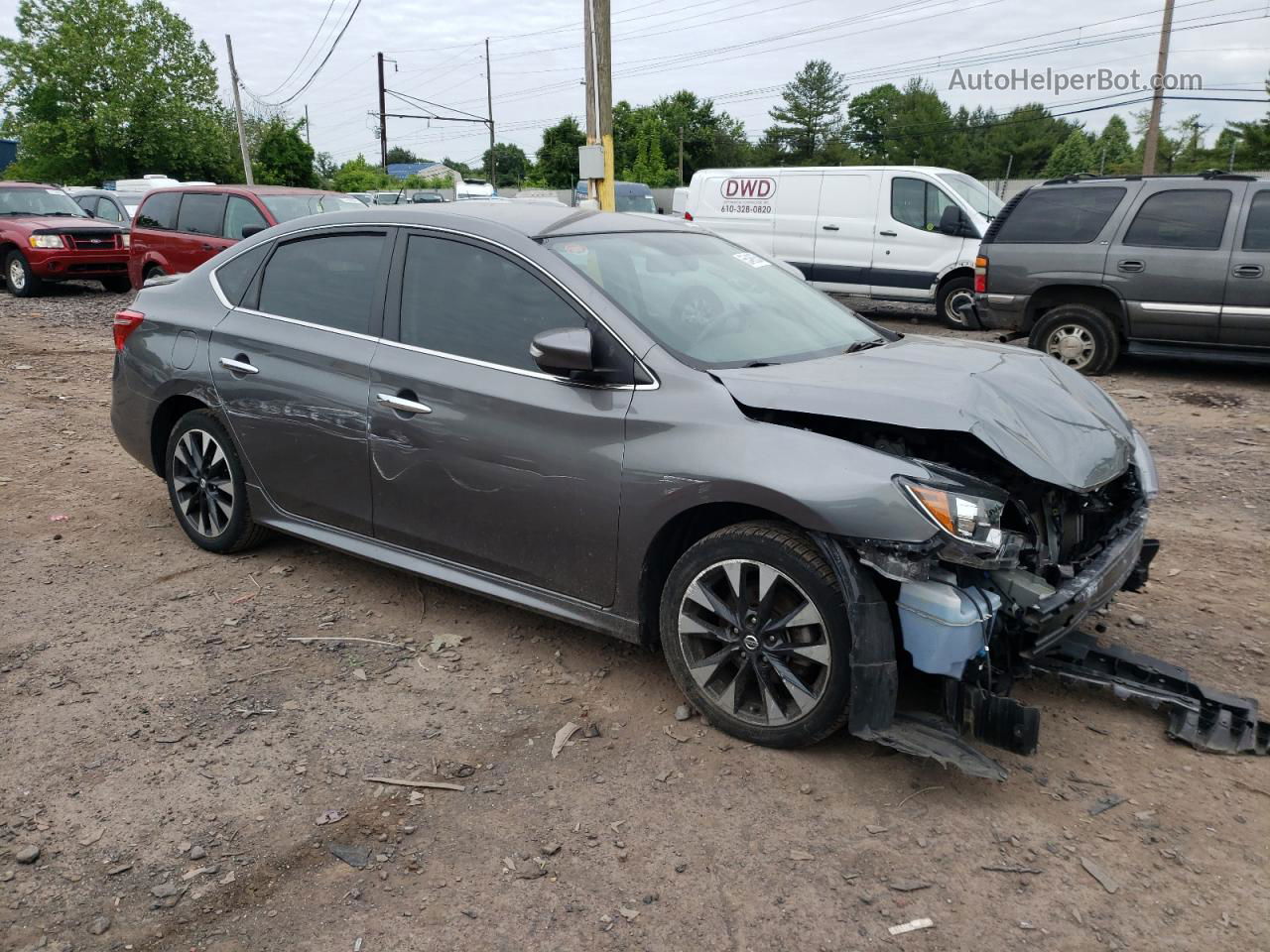 2019 Nissan Sentra S Gray vin: 3N1AB7AP8KY240007