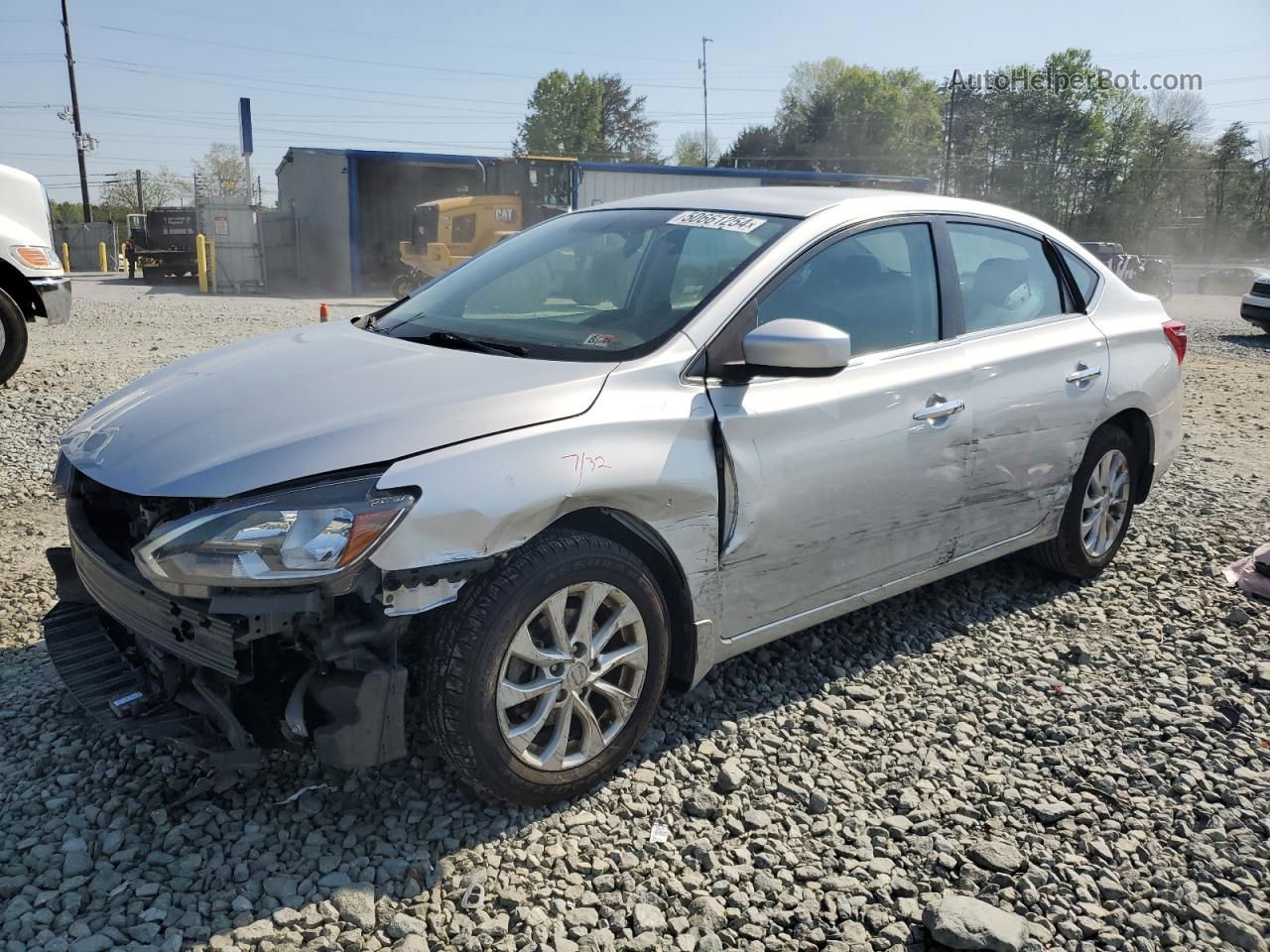 2019 Nissan Sentra S Silver vin: 3N1AB7AP8KY254974