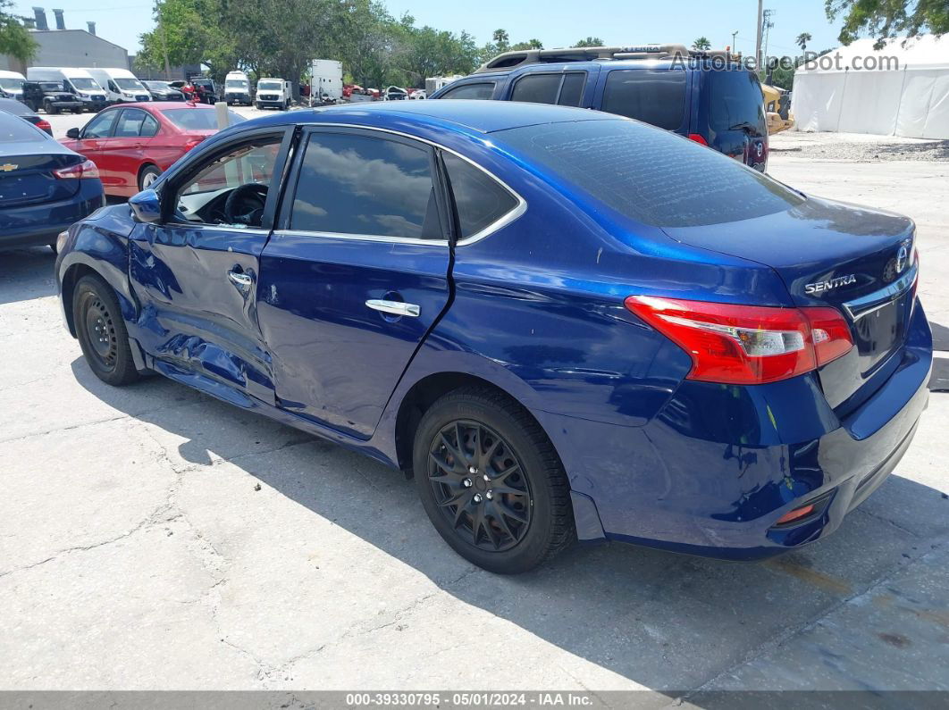 2019 Nissan Sentra S Синий vin: 3N1AB7AP8KY255378