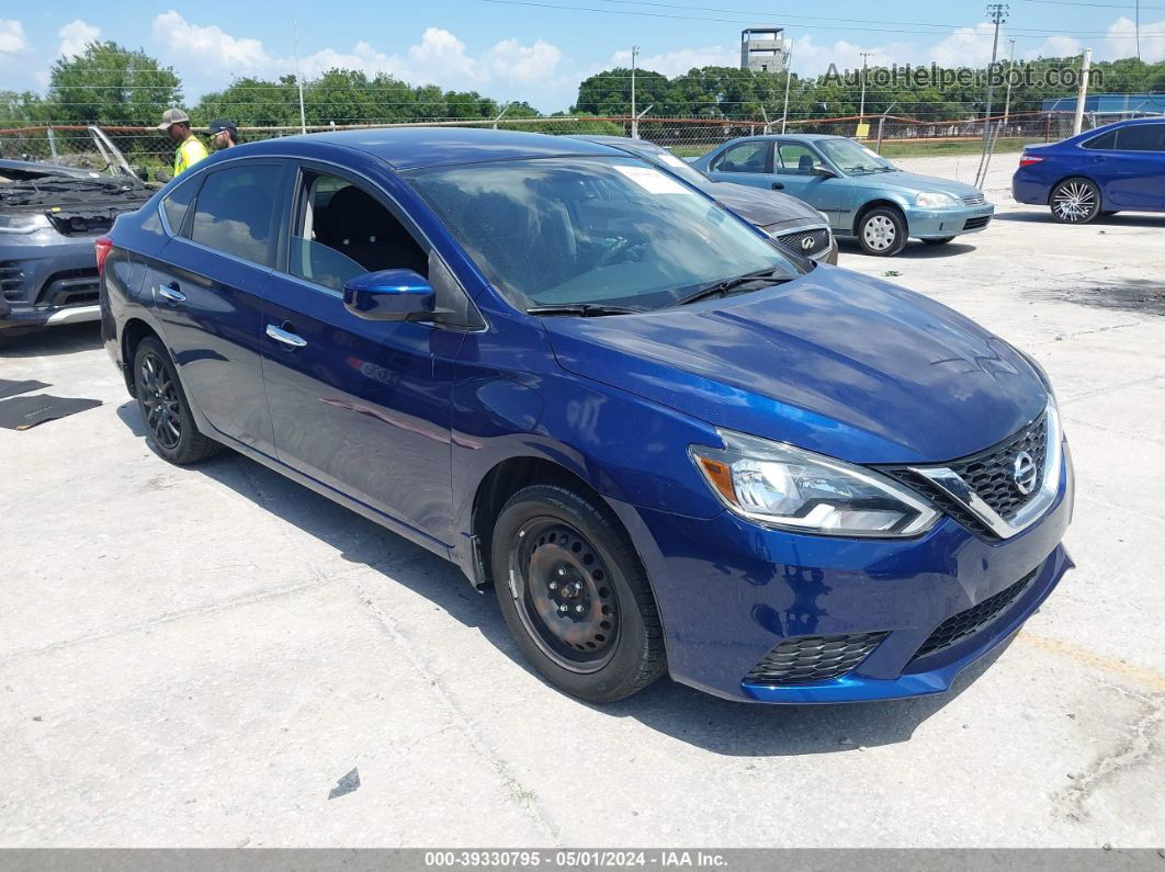 2019 Nissan Sentra S Синий vin: 3N1AB7AP8KY255378