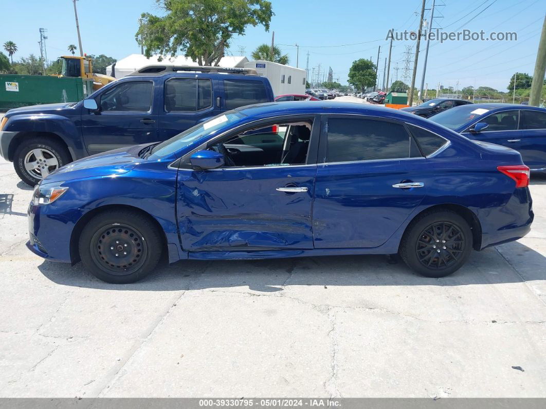 2019 Nissan Sentra S Blue vin: 3N1AB7AP8KY255378