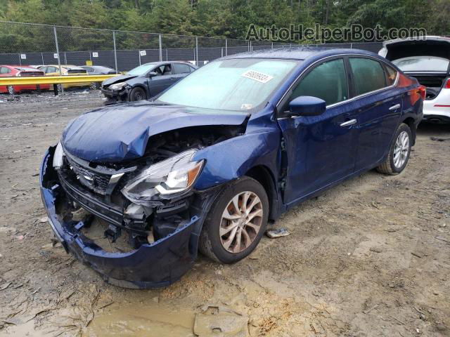 2019 Nissan Sentra S Синий vin: 3N1AB7AP8KY257776