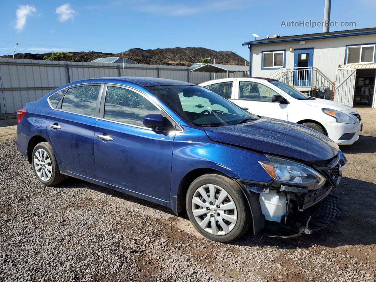 2019 Nissan Sentra S Синий vin: 3N1AB7AP8KY275274